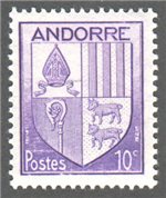Andorra (Fr) Scott 78 Mint